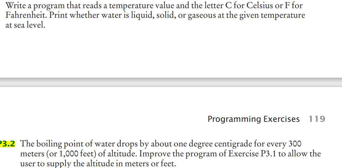 in C++ Write a program that reads a temperature value and the