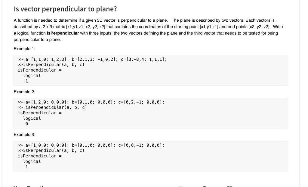  Is vector perpendicular to plane? A function is needed to determine