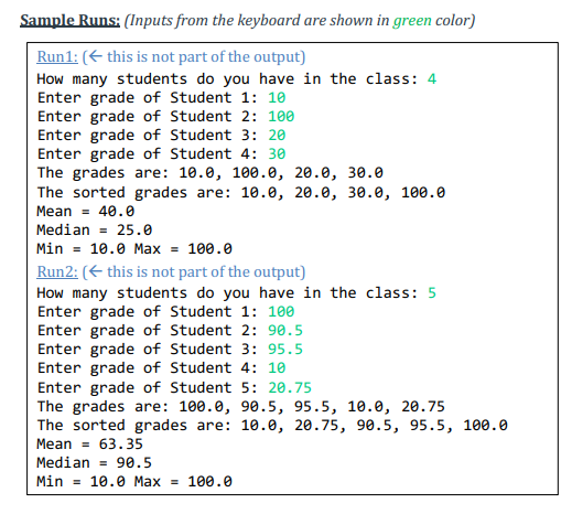 Create a java class called GradeStatistics Need Comment Create GradeStatistics class Define