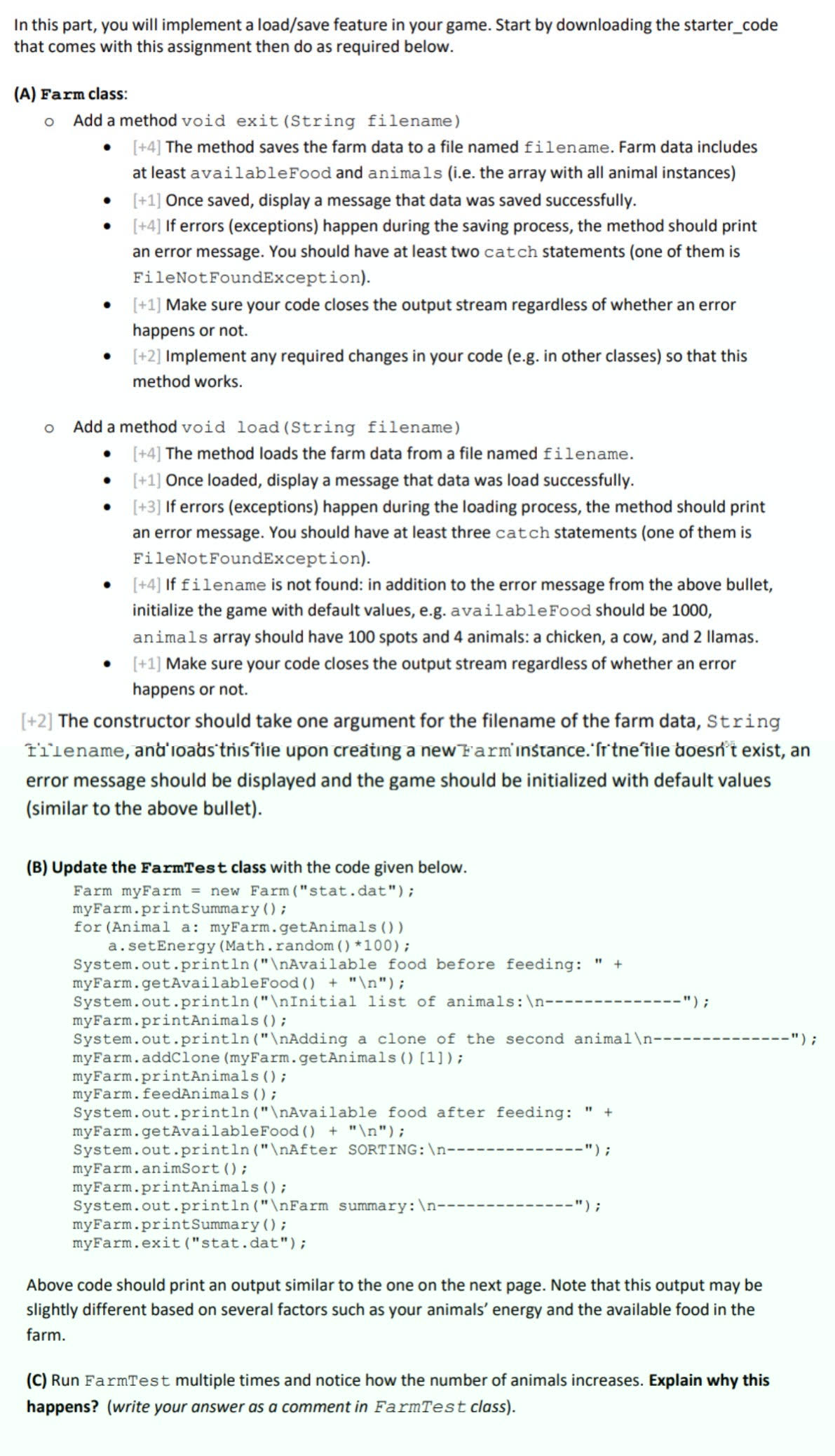  Here's the starter code for farmer class: package P3; import java.util.Arrays;