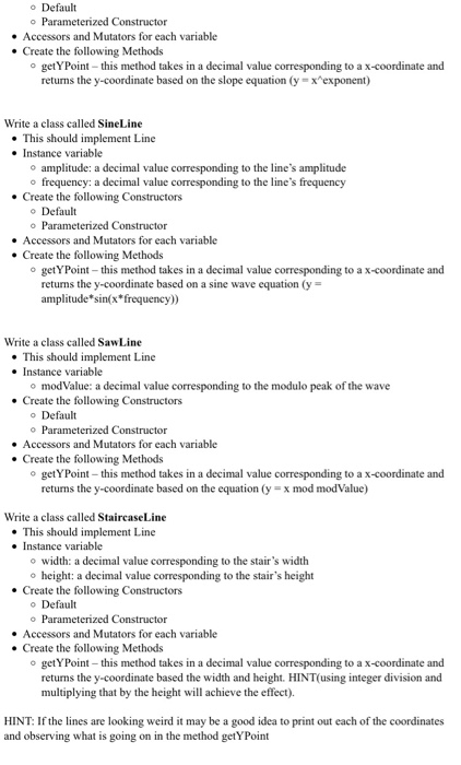 Objective: Write a bunch of classes that will draw a bunch of