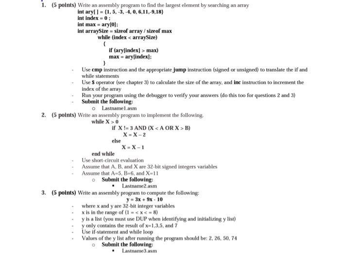  Need help in assembly x86. Please be descriptive when showing results.