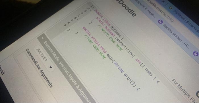 array of integers as a parameter, then returns true if there exists