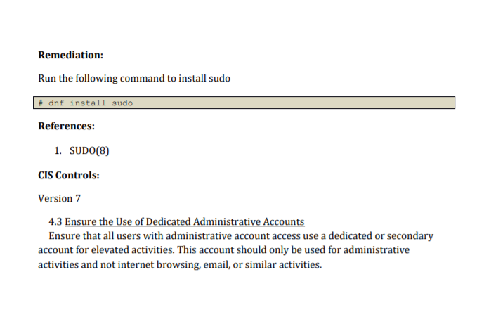 not compliant? - Details ----sample---- # .\itsma-p01-01.sh Audit title: There is only