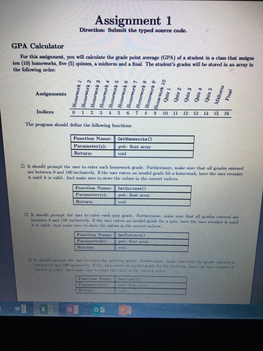  Please help with these Assignment 1 Direction: Submit the typed source