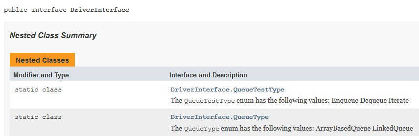 the Iterator interface: boolean hasNext() and E next() Driver Class - You