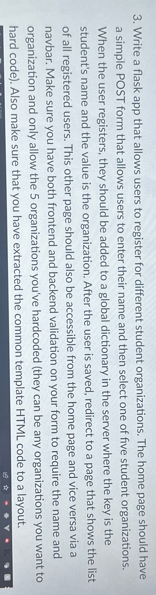  Write a flask app that allows users to register for different