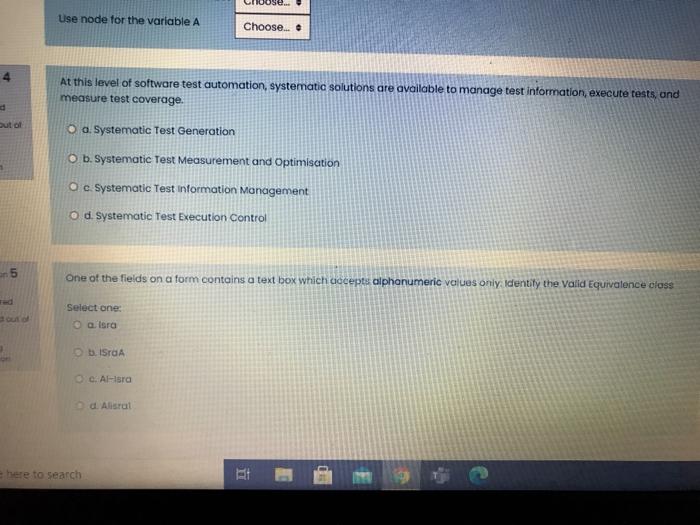  Use node for the variable A Choose... At this level of