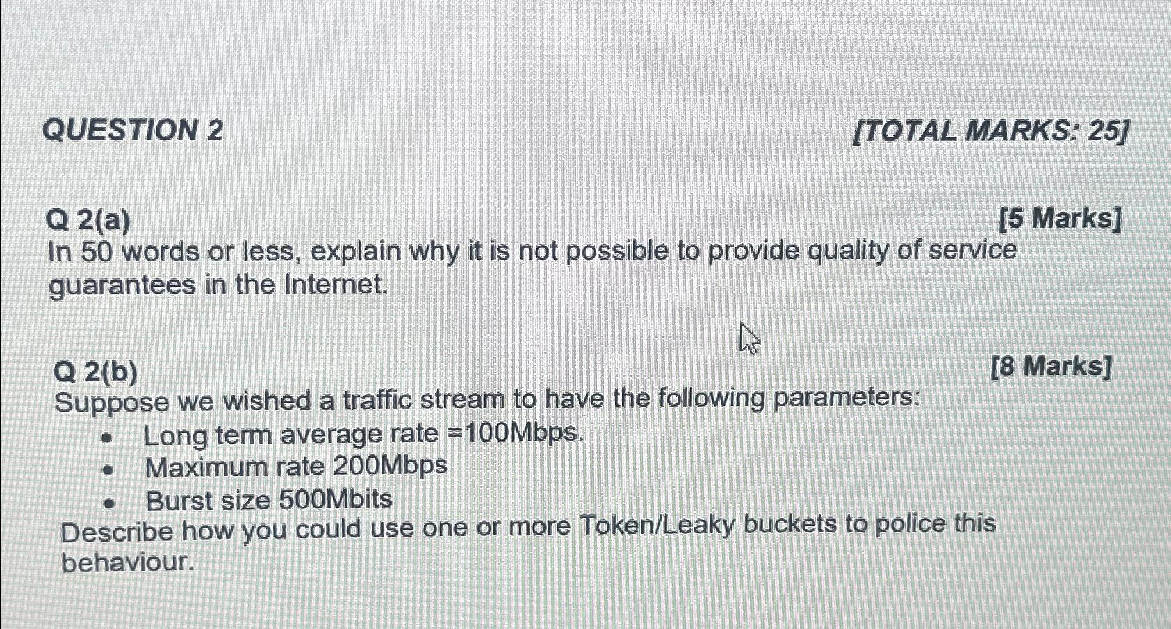  QUESTION 2 [TOTAL MARKS: 25] Q 2(a) [5 Marks] In 50