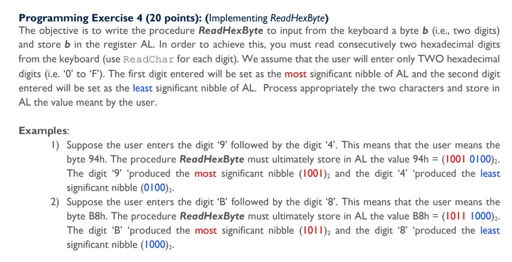 I need help coding this in assembly. The instructions are in the