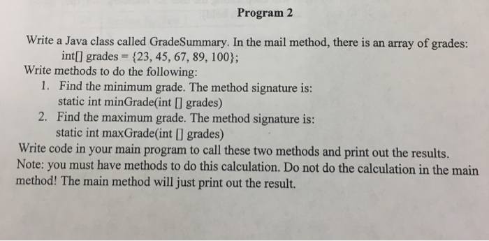  How do I use arrays to do this Program2 Write a