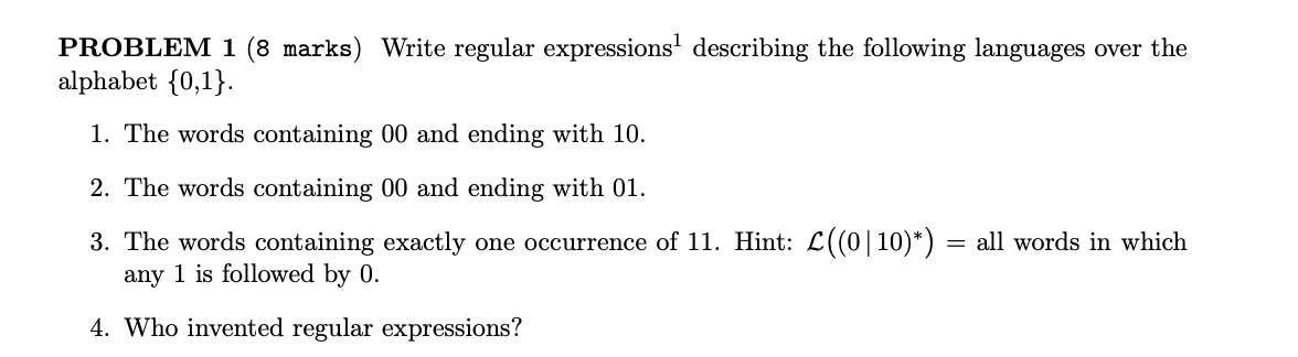 BASED ON DISCRETE MATHS AND COMPUTER SCIENCE PROBLEM 1 (8 marks) Write