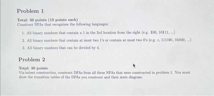  please handraw out the NFA and DFA please!! 