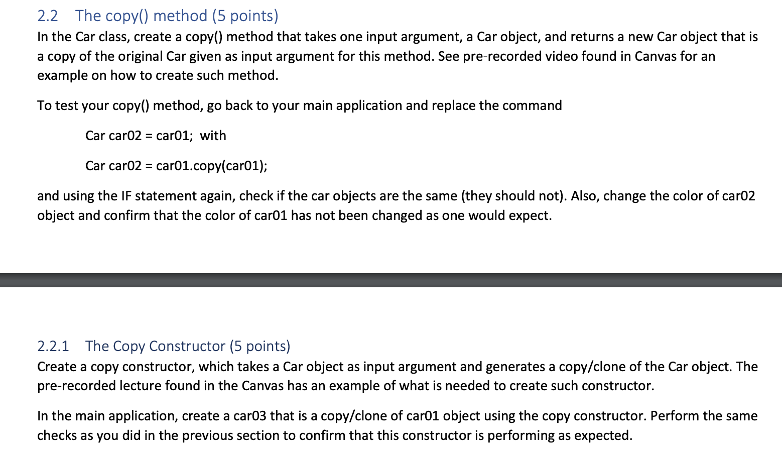 private String manufacturer; private String model; private int year; private double price;