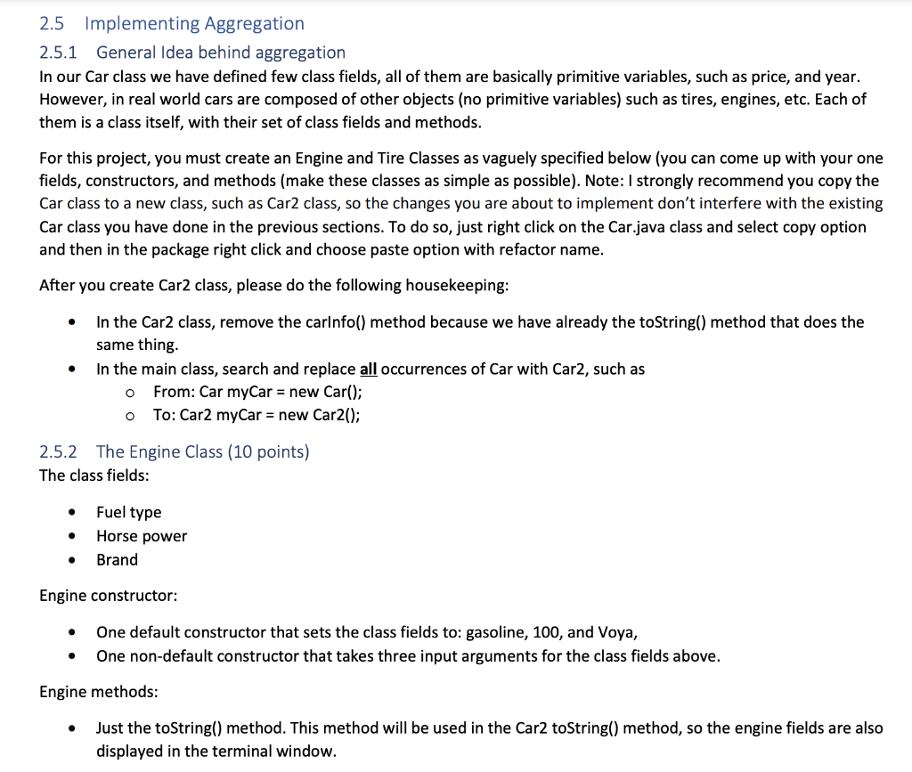 = "Black"; } // non-default constructor #1 public Car(String manufacturer, String model,