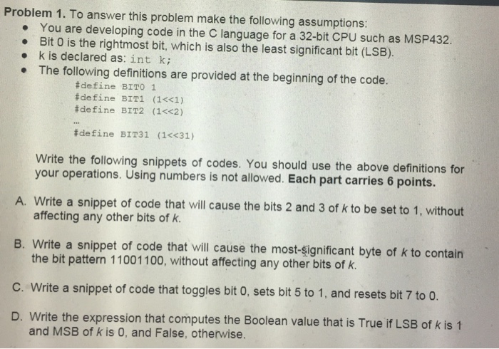  Problem 1. To answer this problem make the following assumptions: You