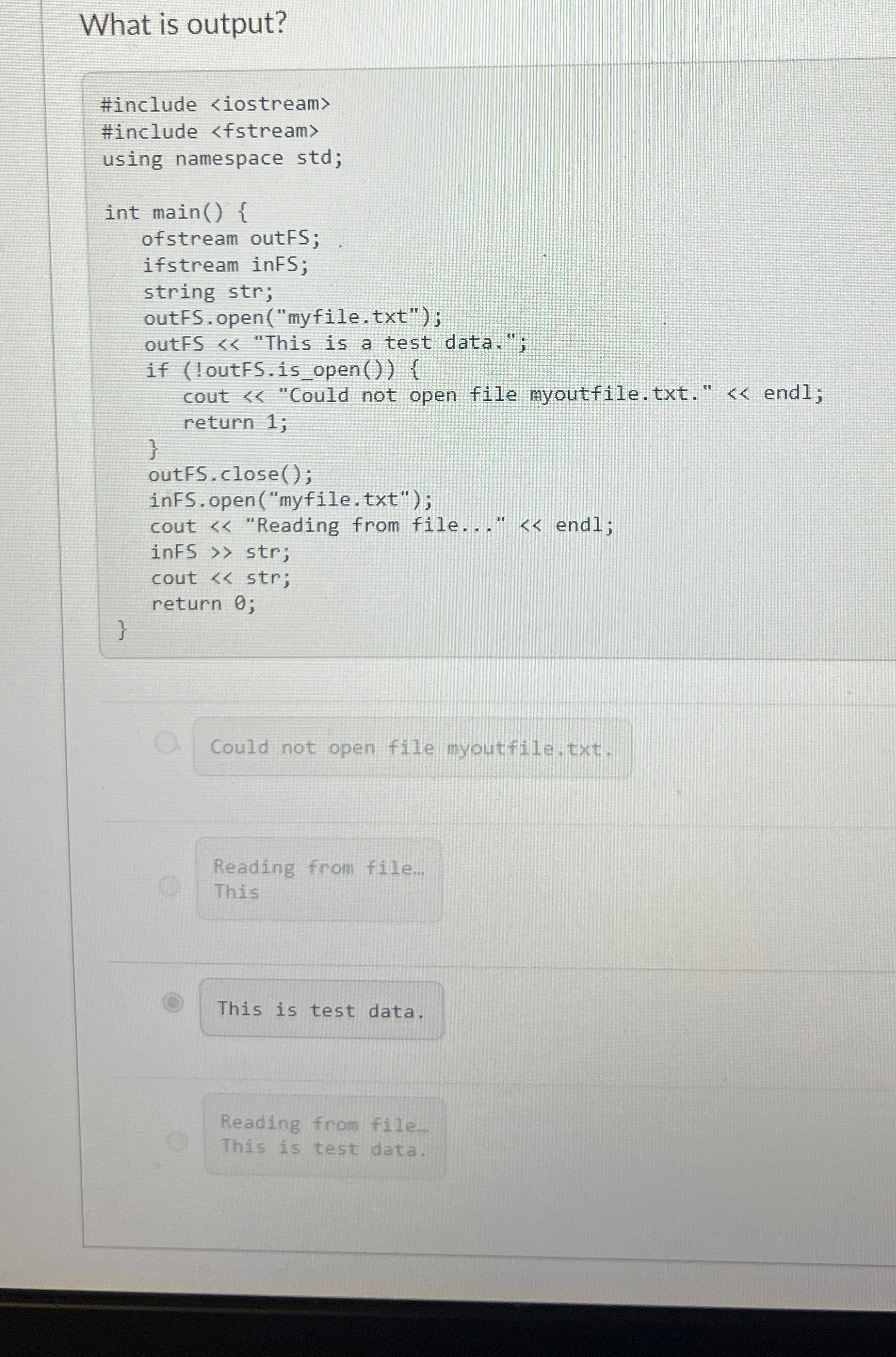  What is output? #include 