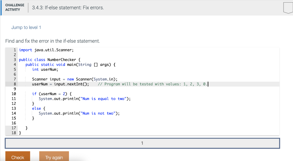 import java.util.Scanner; public class NumberChecker { public static void main(String [] args)