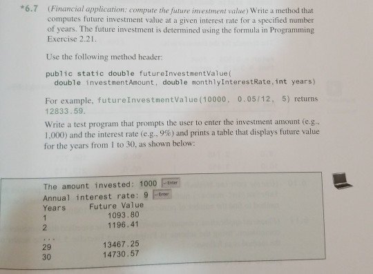  PS. I'm using eclipse for Java. thanks in advance. 6.7 (Financial
