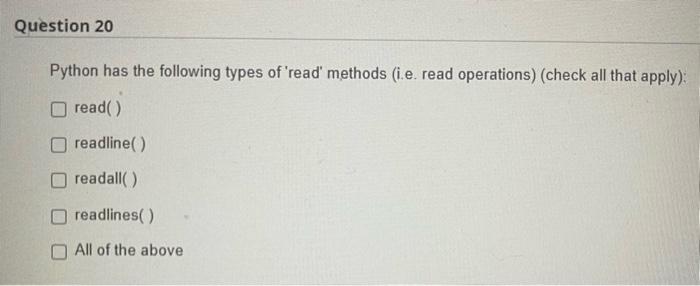 of the following is not a comparison operator? O A) = OB)