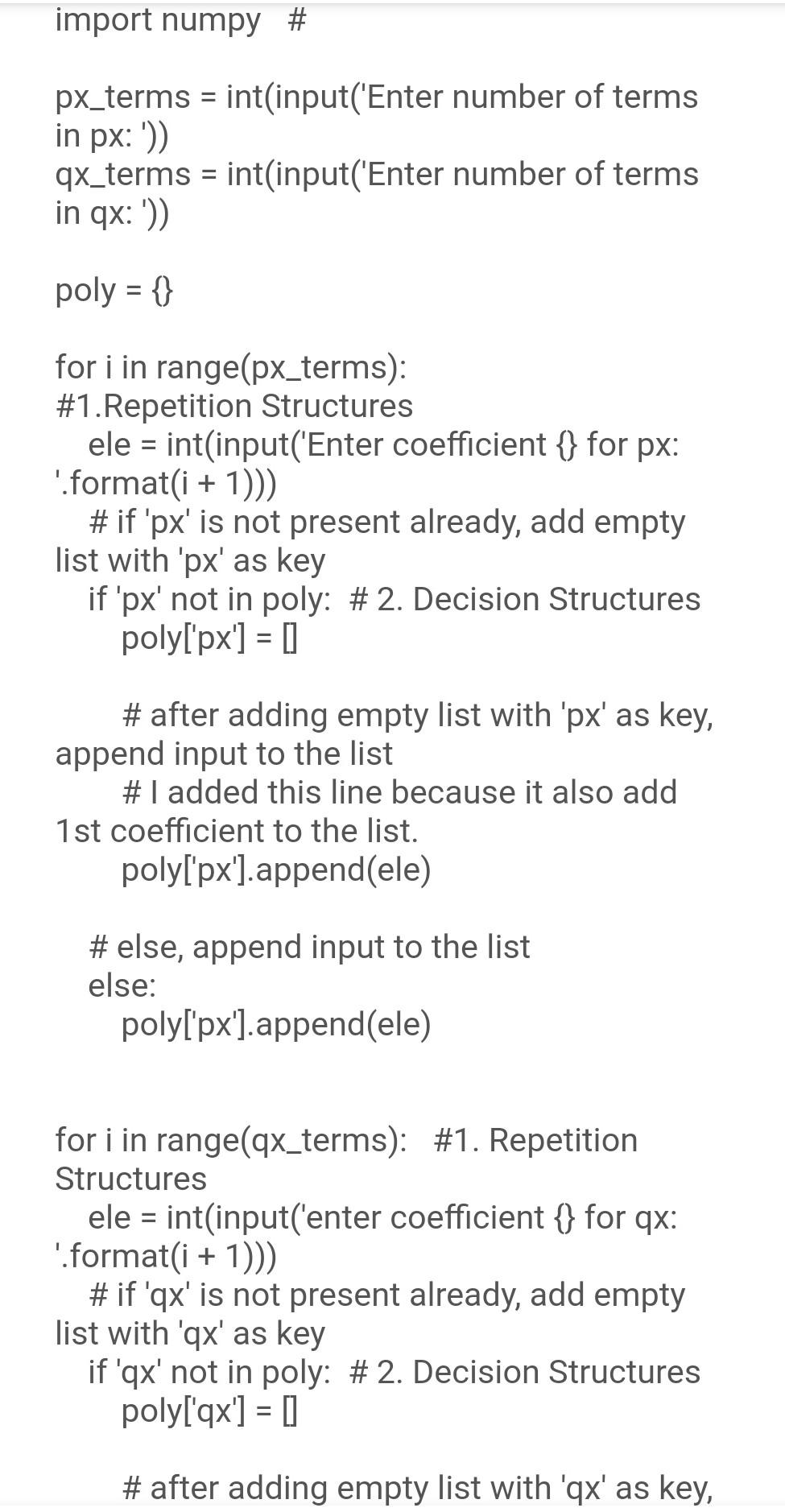 it is used. OF this program? px_terms = int(input('Enter number of terms