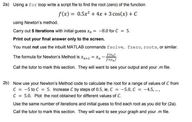 2a) Using a for loop write a script file to find