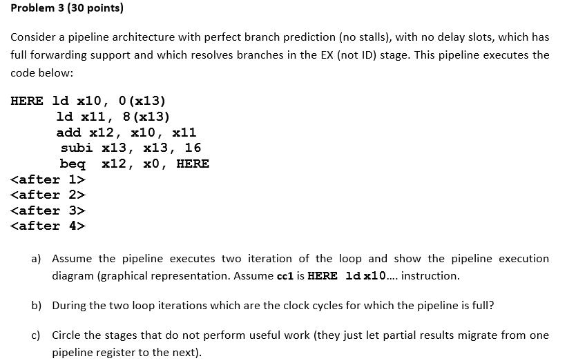 For Problem 3b, consider that there are generic instructions , ... following
