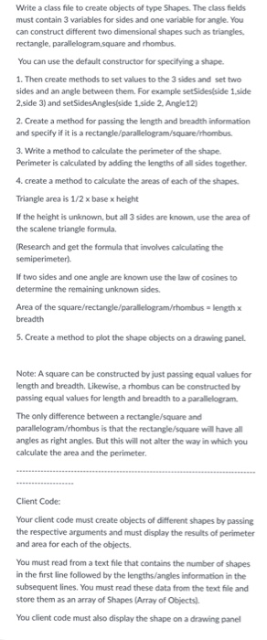  Please help me ASAP Write a class file to create objects