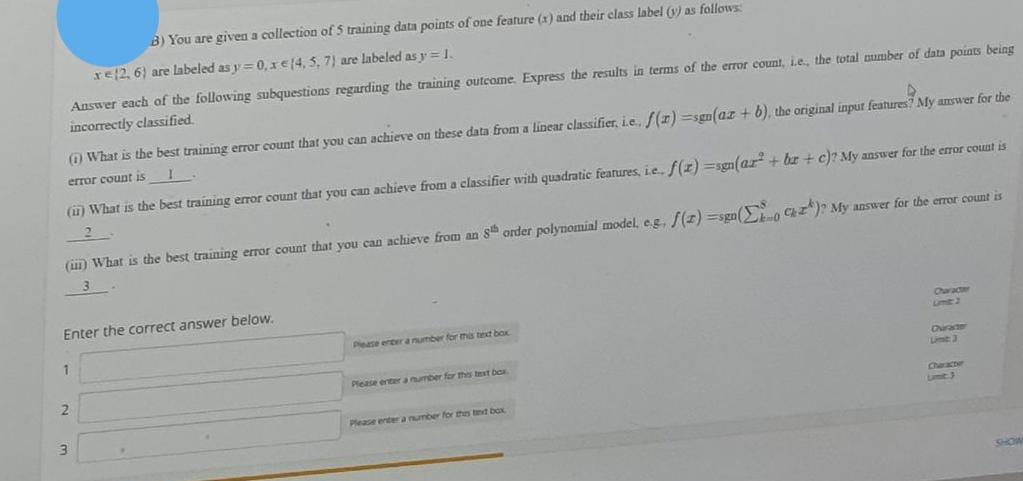  This is Machine Learning Problem B) You are given a collection