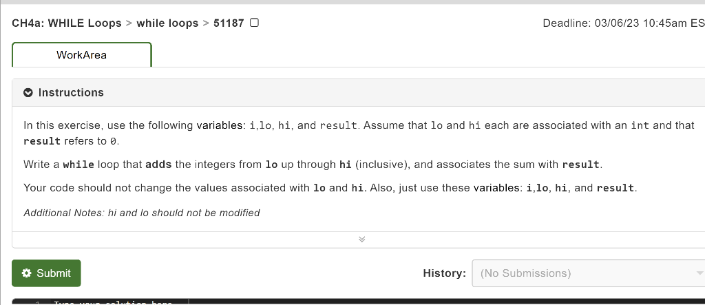 numbers, and a ssigns that value to total. Thus your code should