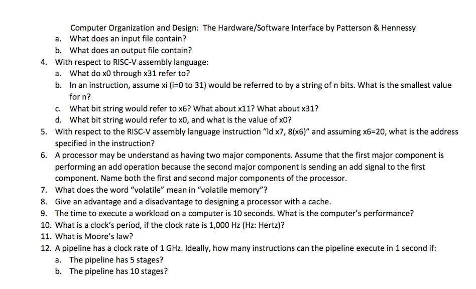 Computer Organization and Design: The Hardware/Software Interface by Patterson & Hennessy