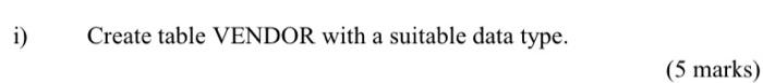 questions. Table : CUSTOMER Table: VENDOR CCode 10010 10011 10012 10013 10014