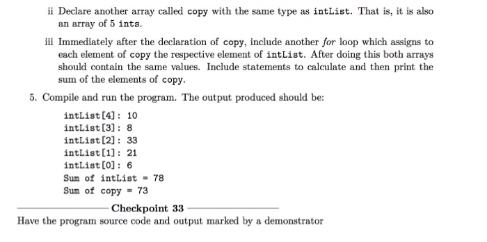 an array object) to contain the five int values 5, 20, 32,