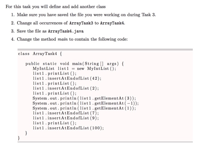 7 and 9 class ArrayTaskl ( public static void main (String [args)