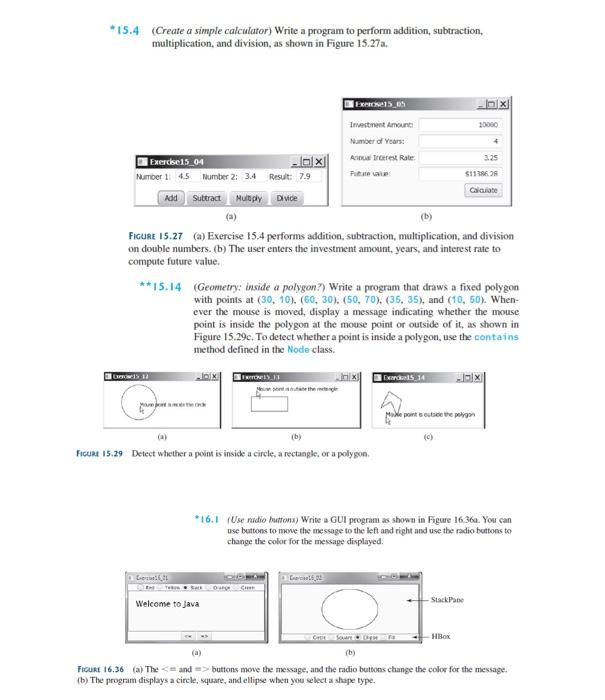 i want java source files and outputs for each question and codes