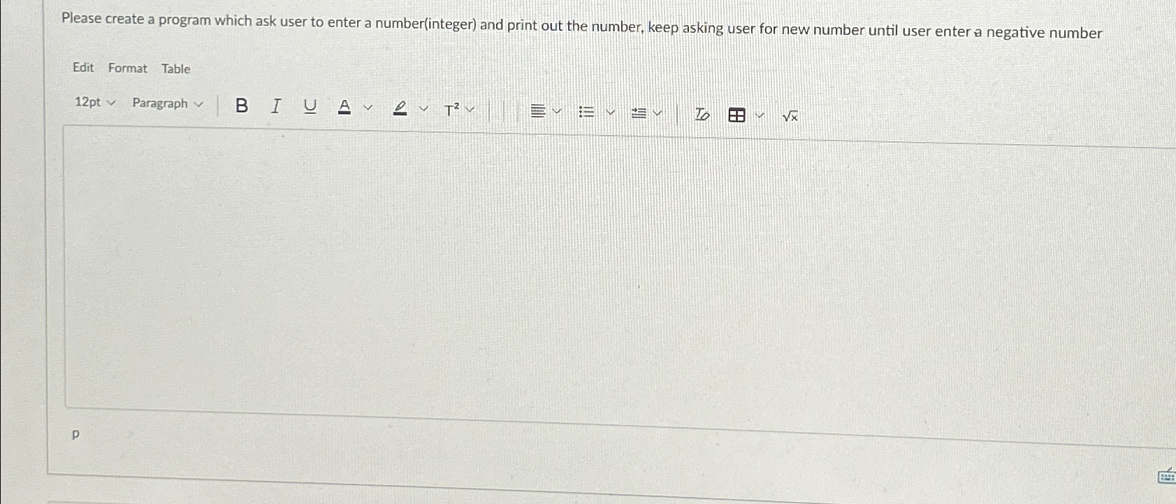  Please create a program which ask user to enter a number(integer)