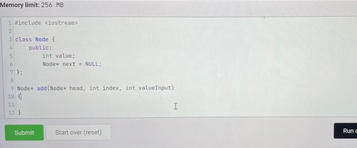 the Index where the node should be added and the value associated