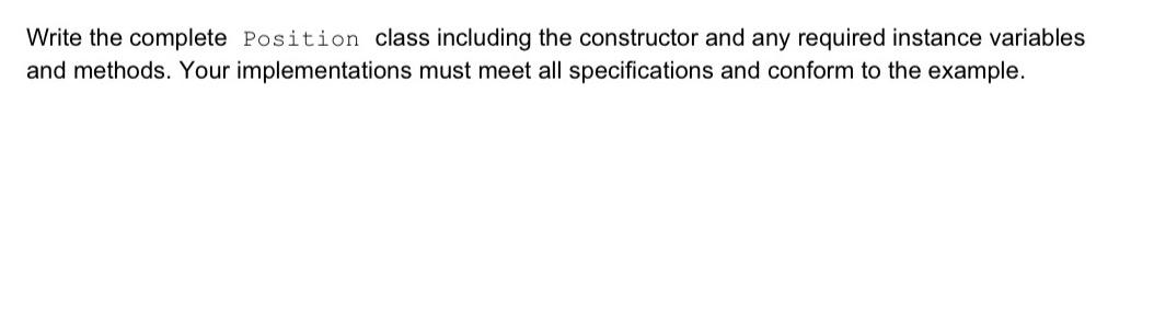 object is created with two parameters representing a position on a 2d