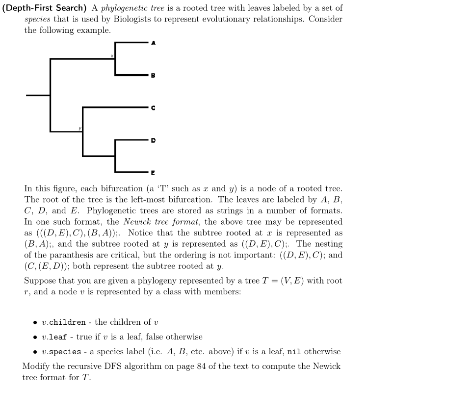 The problem is to: "Modify the recursive DFS alorithm on page 84
