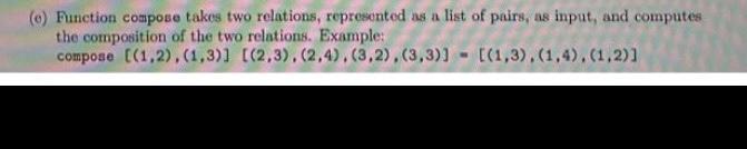  please help me with this exercise using haskell () Function compose