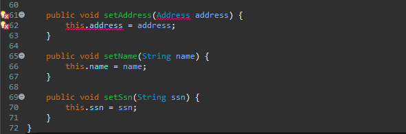 class named Address that has the following private Instance Properties: int streetNumber