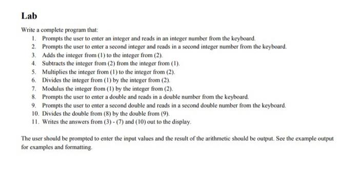  need help writing this program in c++ This picture below is