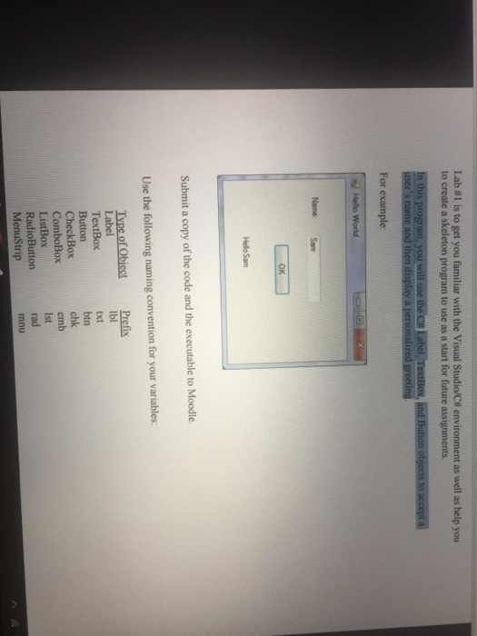  Help me with the code please Lab #1 is to get