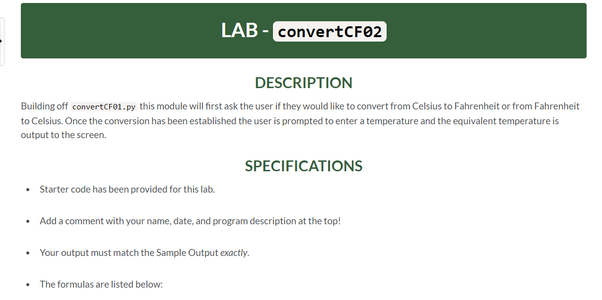 Building off convertCF01.py this module will first ask the user if