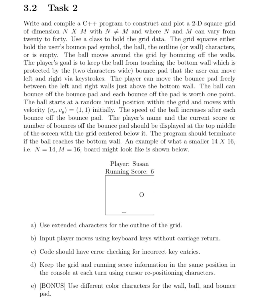  3.2 Task 2 Write and compile a C++ program to construct