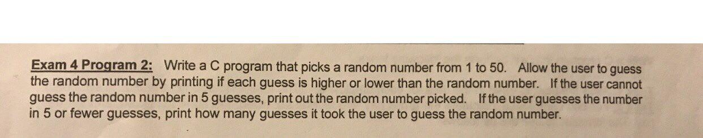  Write a C program that picks a random number from 1