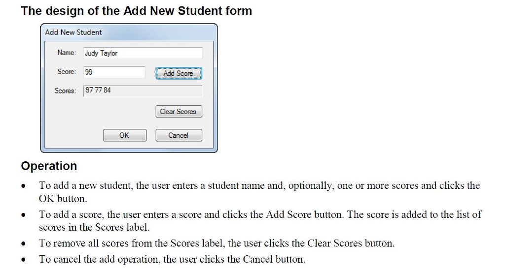 student scores For this project, you'll develop an application that lets the