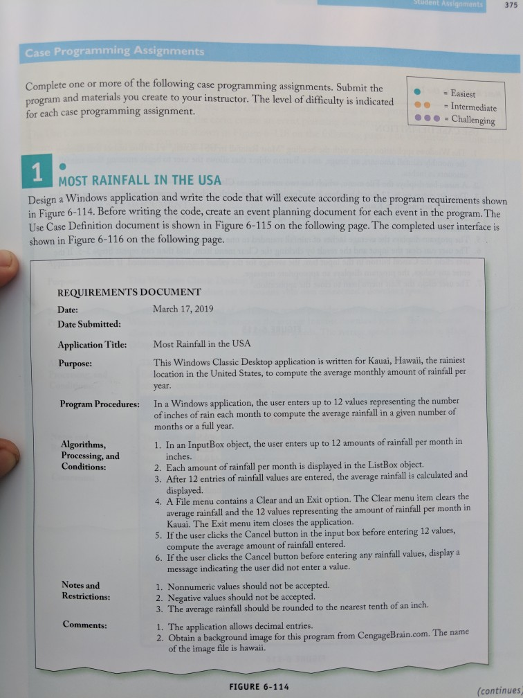 Case Programming Assignments con Most Rainfall in the USA USE CASE DEFINITION