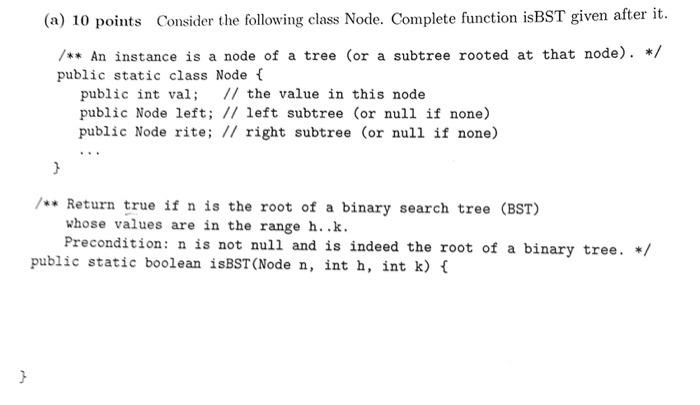  This is a Java coding problem about binary search trees. Appreciate