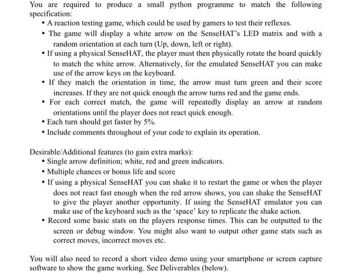  You are required to produce a small python programme to match